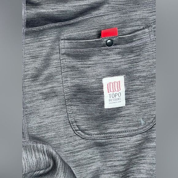 TOPO Designs Mountain Jogger Sweatpants Buckle Waist Fleece Lined Dark Gray Sz M - Picture 8 of 10
